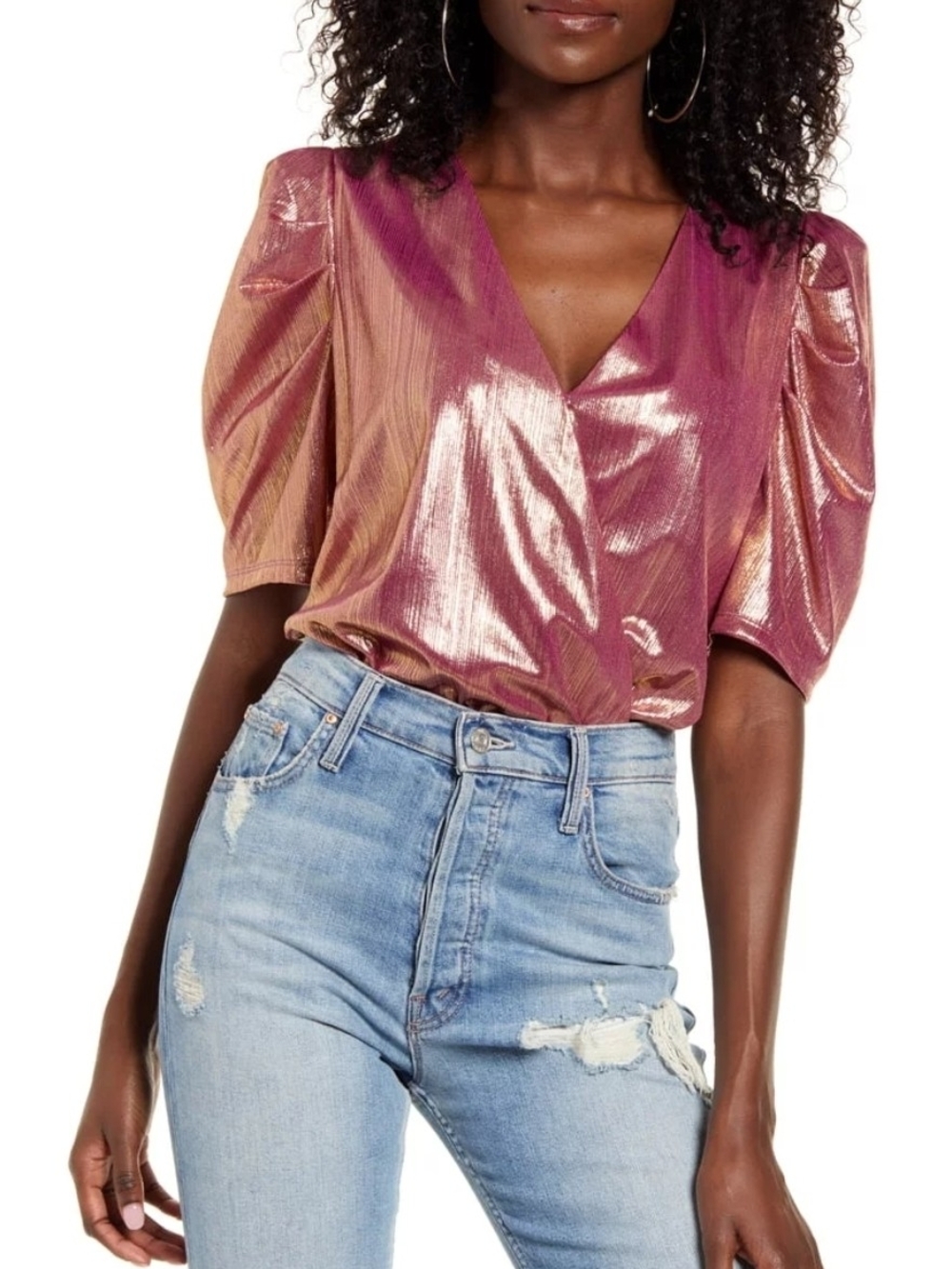 WAYF Emmi Puff Sleeve Bodysuit